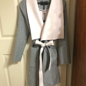 bcbg belted wrap coat
